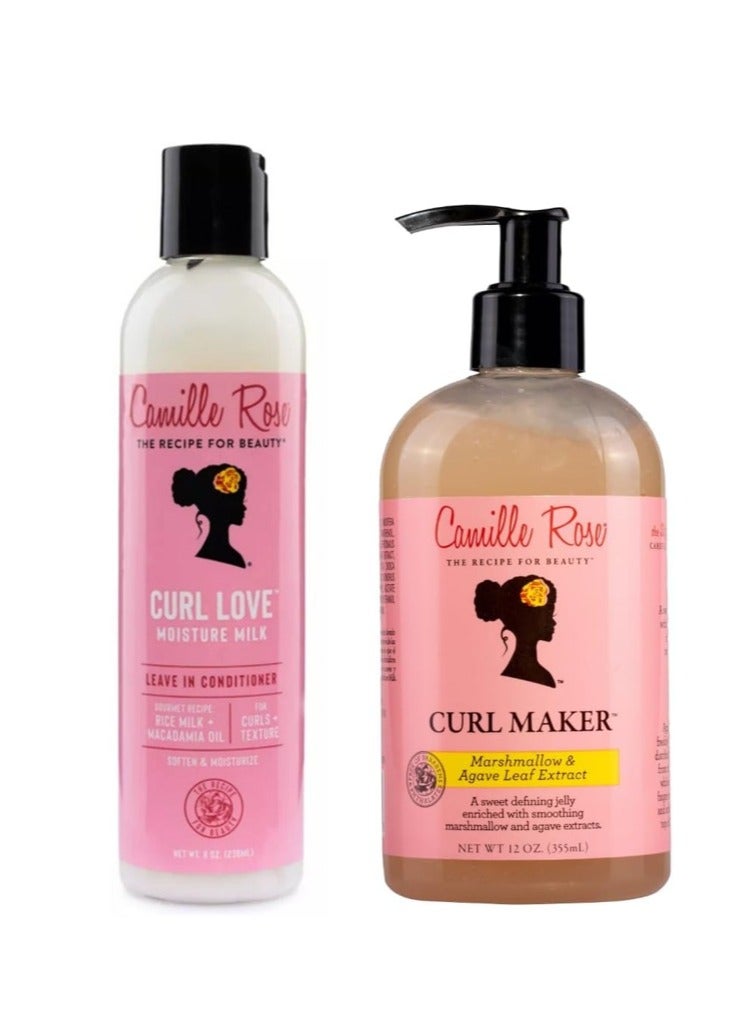 حليب مرطب للشعر المجعد من كاميل روز ناتشورالز، 240 مل + صانع الشعر المجعد الطبيعي 355 مل - Image 1